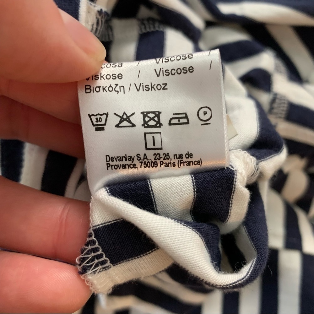Lacoste Navy Striped Elastic Waist Knit Dress Size 6 - Picture 5 of 5